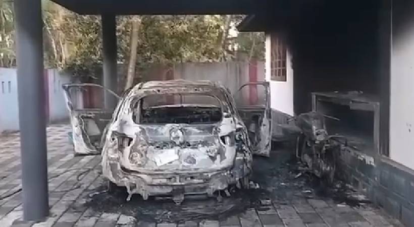 Car-and-bike-burnt
